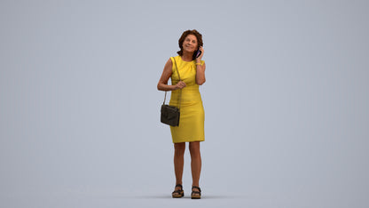 realistic 3D human woman business walking, archviz people FBX OBJ for Blender, standing pose render