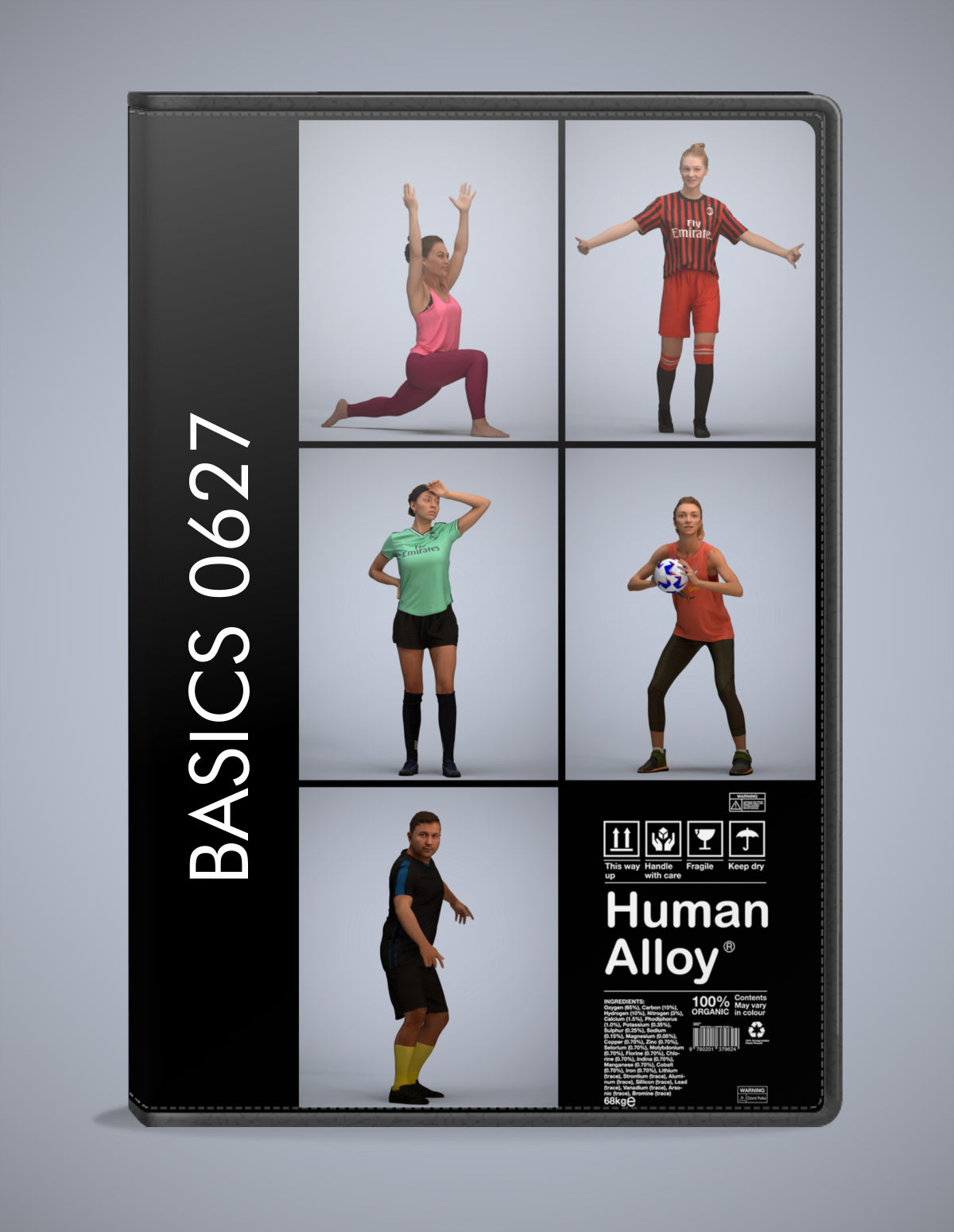 realistic 3D people sport set, 5 render-ready models for V-Ray and Corona