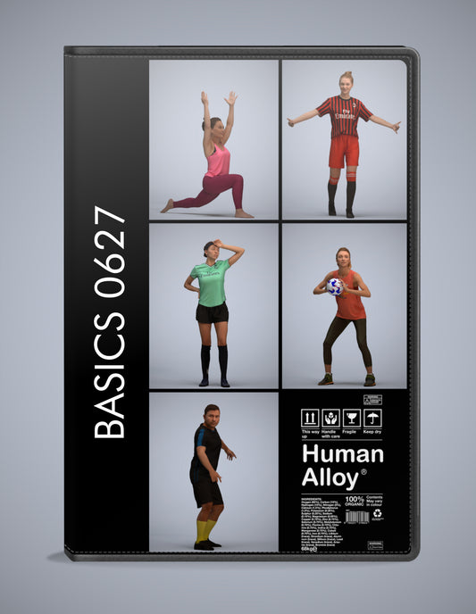 realistic 3D people sport set, 5 render-ready models for V-Ray and Corona