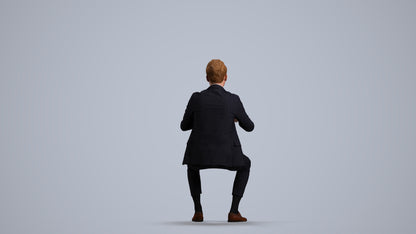 photogrammetry 3D man business, realistic human model archviz FBX, front view render