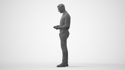 3D people model man casual standing, scanned human for 3ds Max rendering, square thumbnail