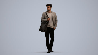 photogrammetry 3D man business standing, realistic human model archviz FBX, standing pose render