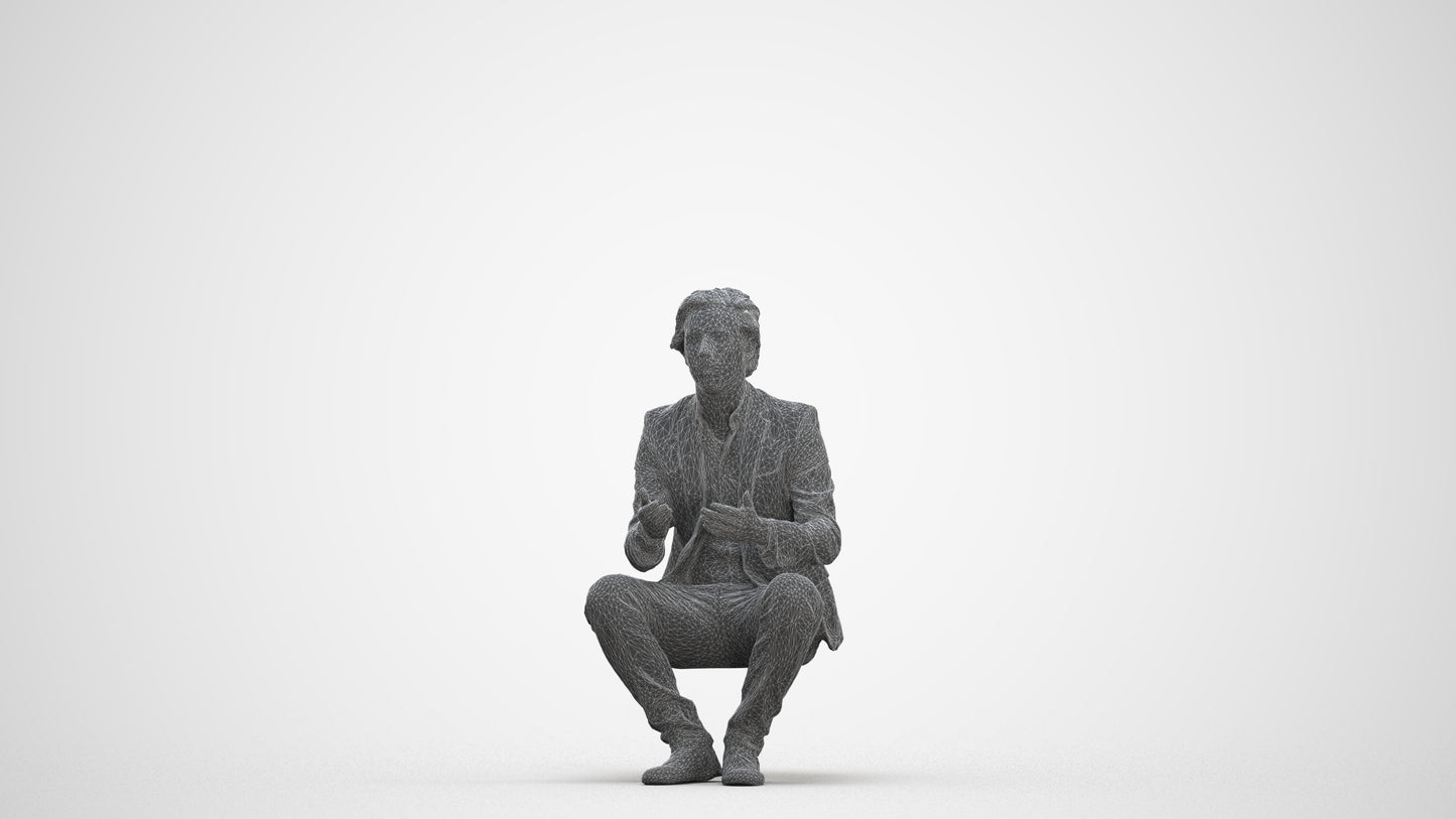 realistic 3D people man business, render-ready for V-Ray and Corona, FBX OBJ, three-quarter front view render