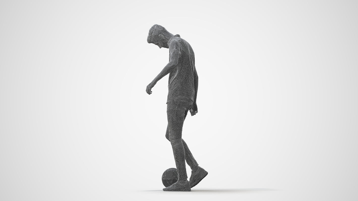 3D human model man sport standing, photogrammetry scanned person for archviz, square thumbnail