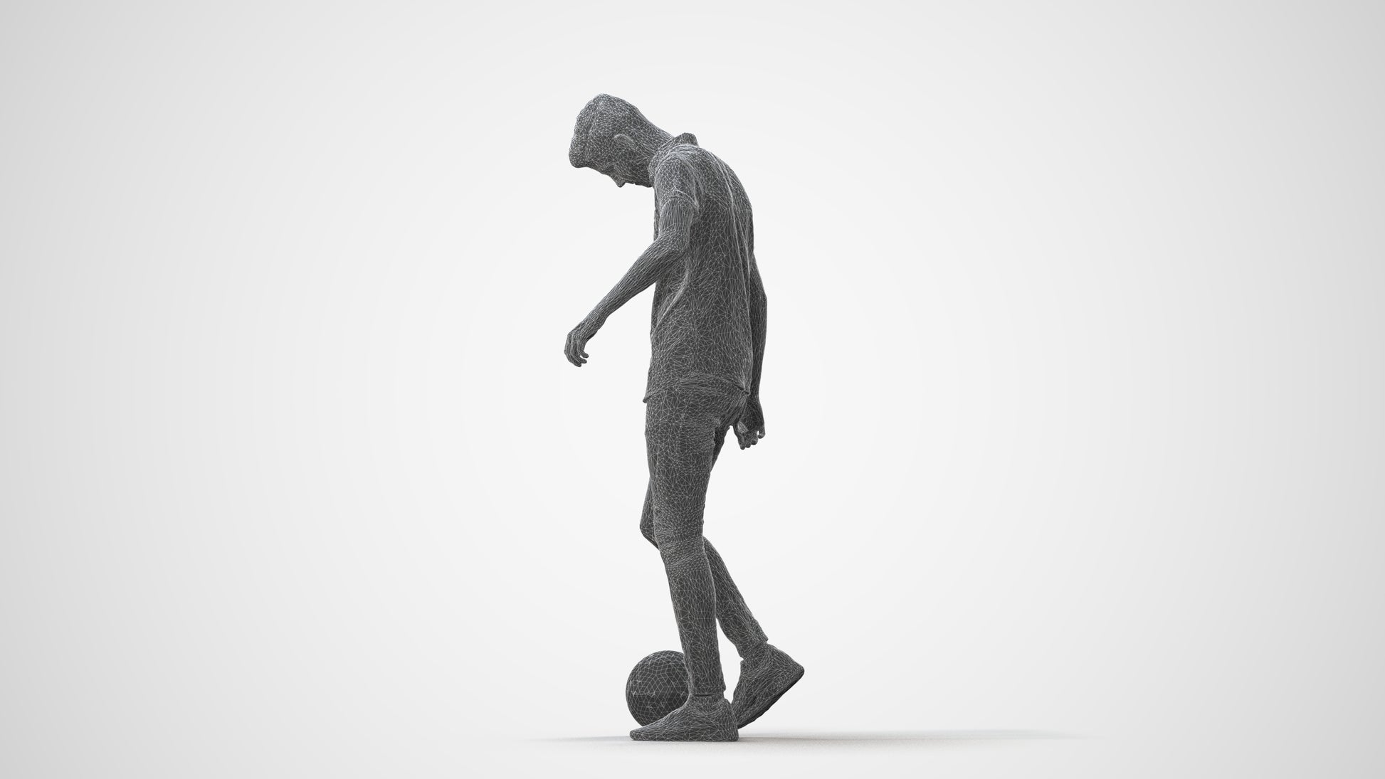 3D human model man sport standing, photogrammetry scanned person for archviz, square thumbnail