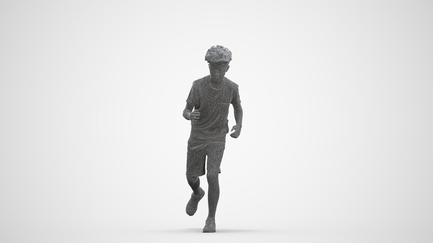 realistic 3D people boy casual kids, render-ready for V-Ray and Corona, FBX OBJ, three-quarter front view render