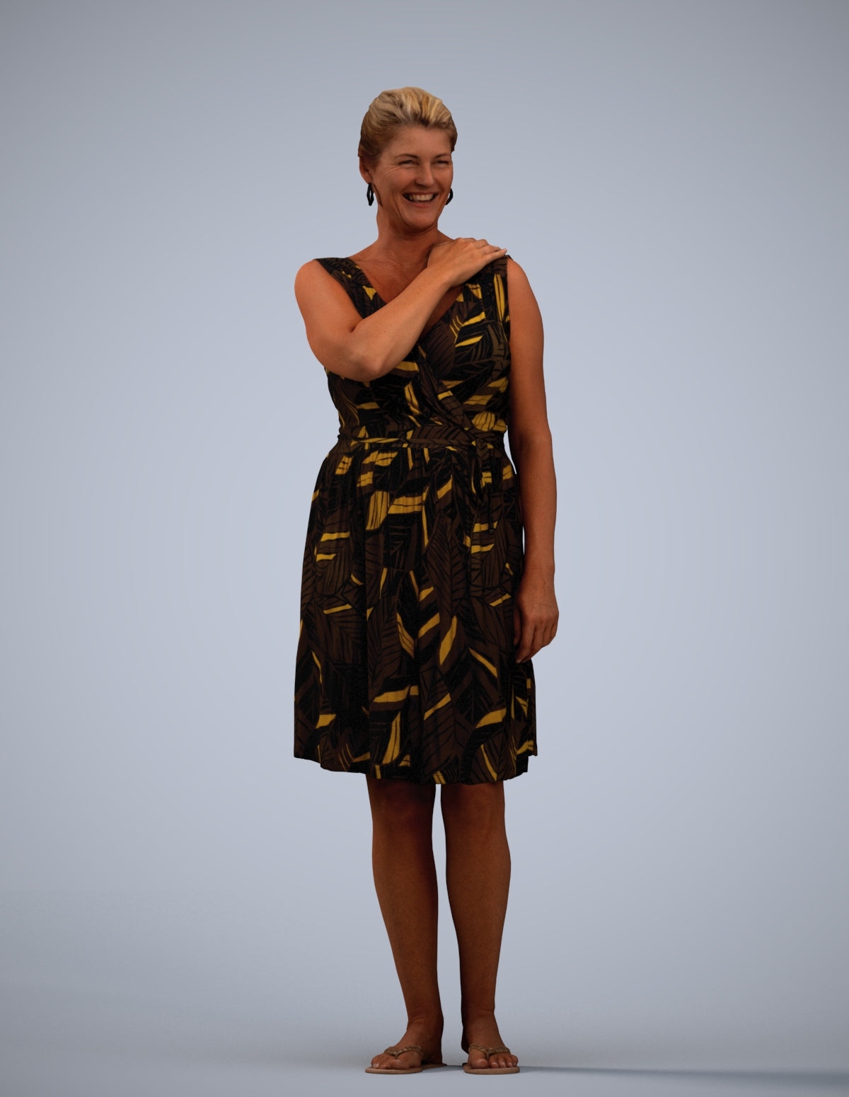 realistic 3D people woman casual standing, render-ready for V-Ray and Corona, FBX OBJ