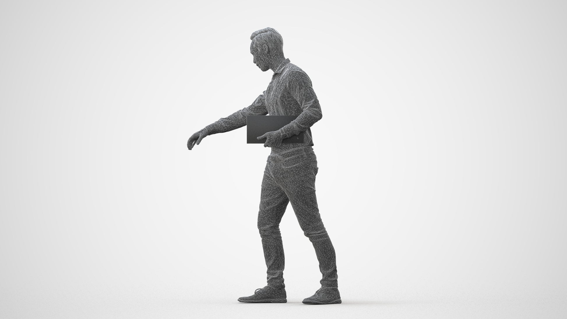 3D people model man casual formal, scanned human for 3ds Max rendering, square thumbnail