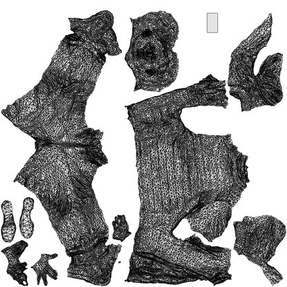 3D scanned man walking casual, photorealistic archviz people for Enscape and SketchUp, wireframe top-down view