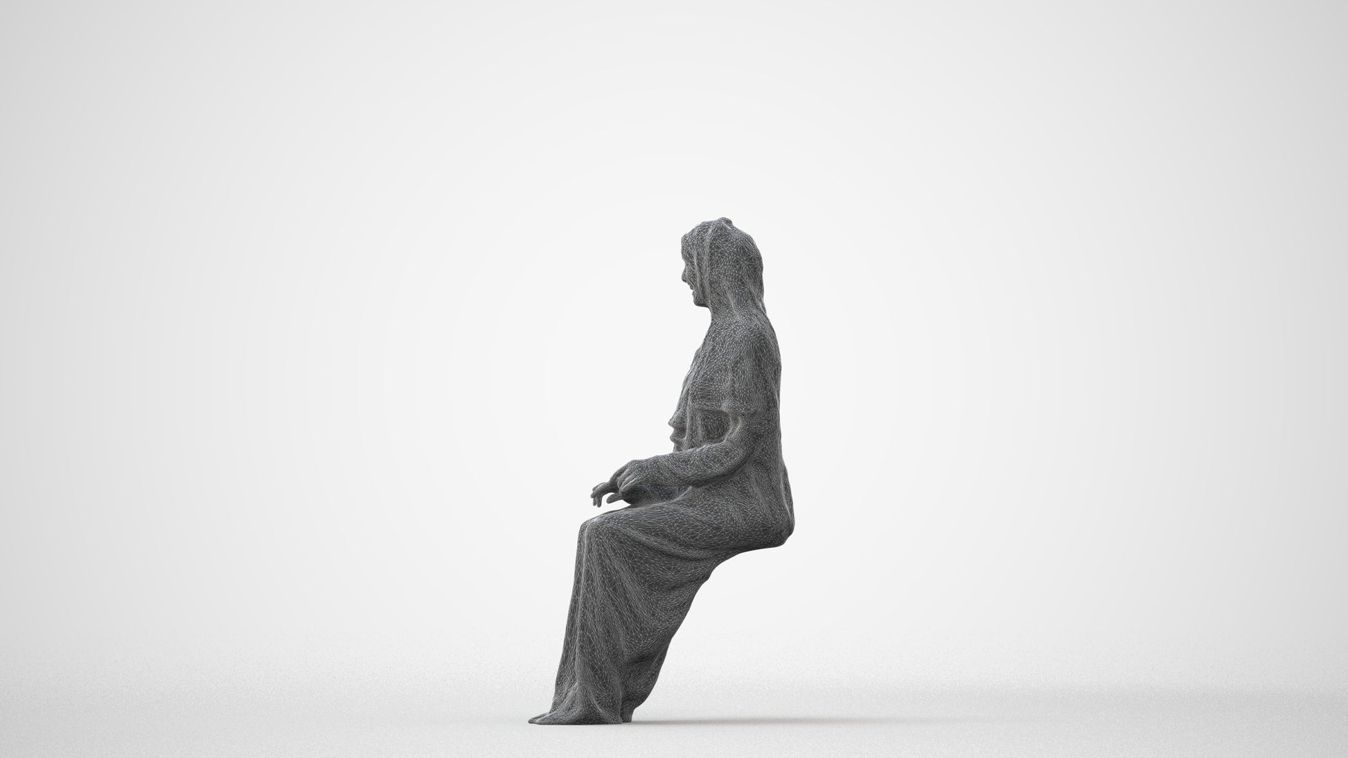 realistic 3D human woman sitting, archviz people FBX OBJ for Blender, square thumbnail