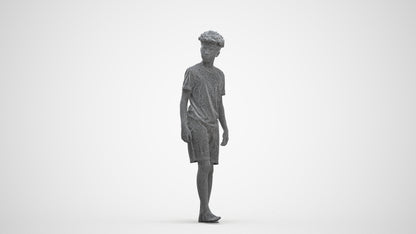 realistic 3D boy casual kids, scanned archviz people for Blender and 3ds Max, three-quarter front view render