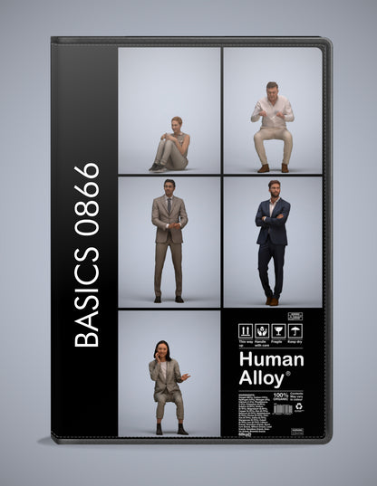 realistic 3D humans business pack, 5 archviz people FBX OBJ for Blender