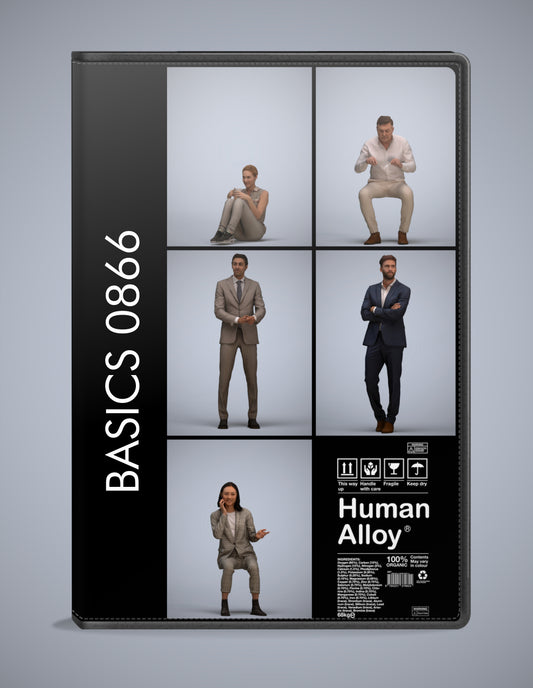 realistic 3D humans business pack, 5 archviz people FBX OBJ for Blender
