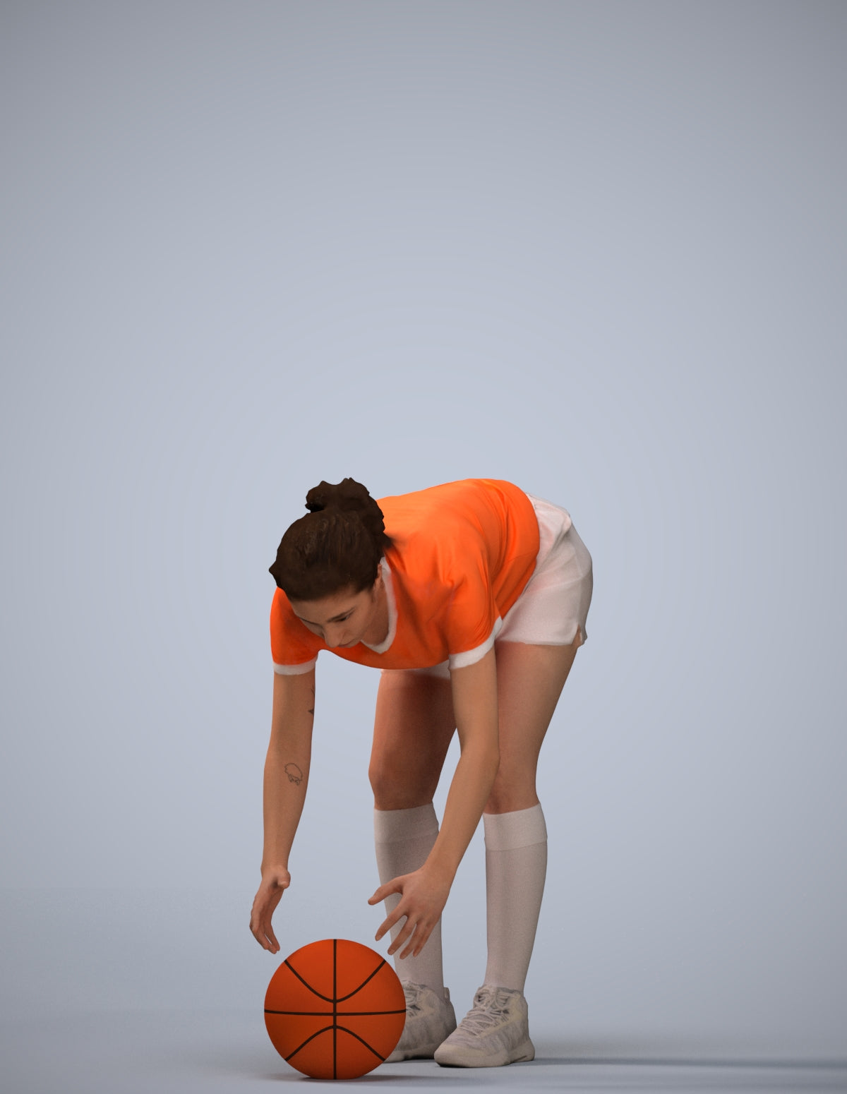 scanned 3D woman sport, photogrammetry people for Enscape and V-Ray