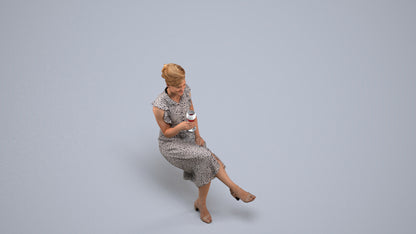 photogrammetry 3D woman casual kids, realistic human model archviz FBX, back view render