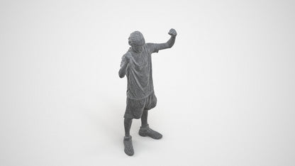 realistic 3D boy sport, scanned archviz people for Blender and 3ds Max, wireframe three-quarter view