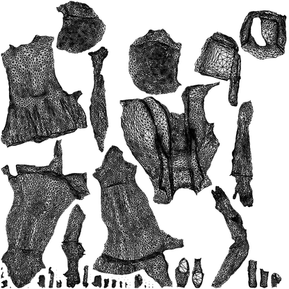 realistic 3D woman business standing, scanned archviz people for Blender and 3ds Max, wireframe top-down view