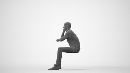 3D human model man casual business, photogrammetry scanned person for archviz, square thumbnail
