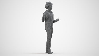 realistic 3D man business, scanned archviz people for Blender and 3ds Max, wireframe side view