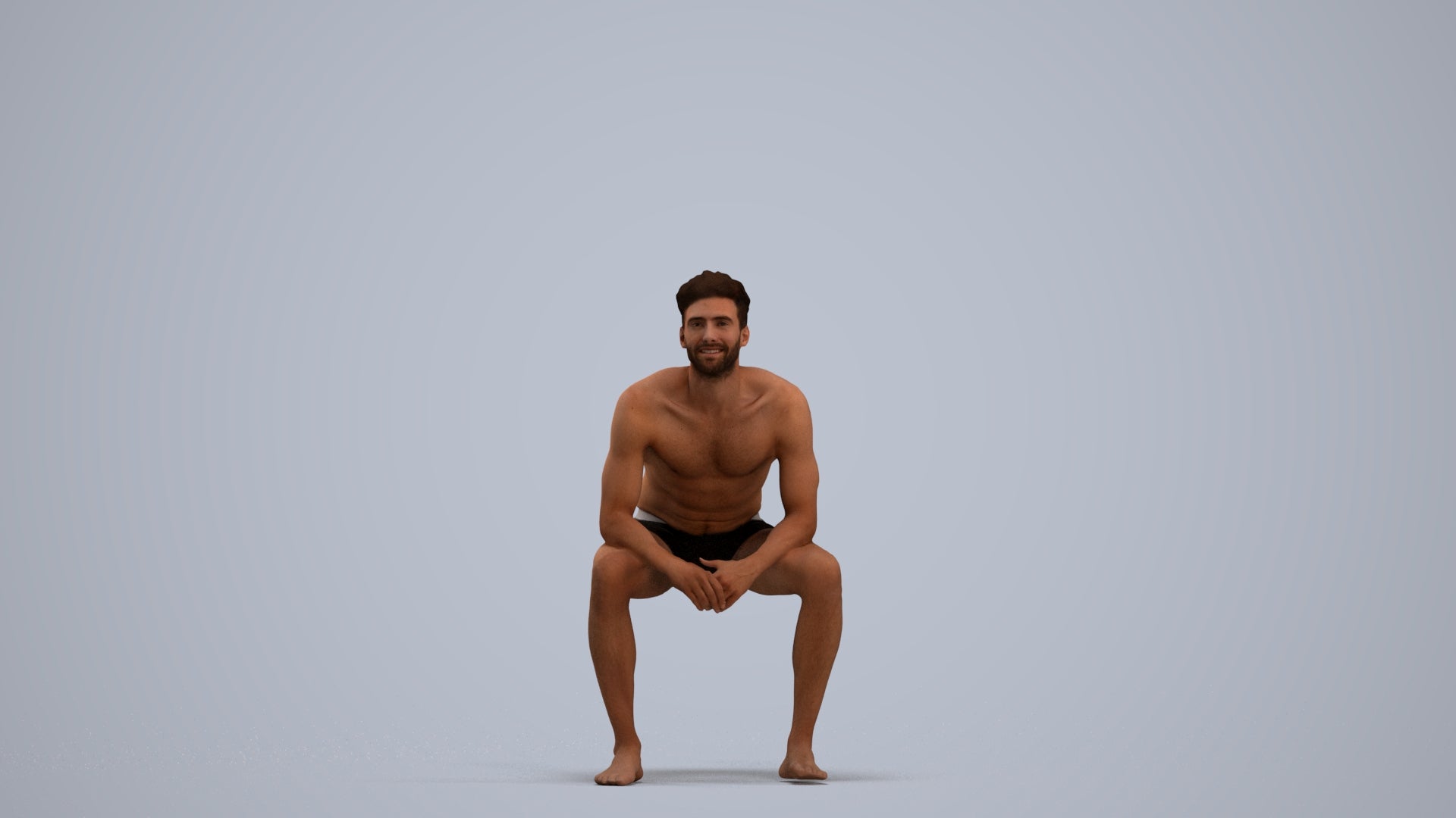 photogrammetry 3D man pool, realistic human model archviz FBX, standing pose render