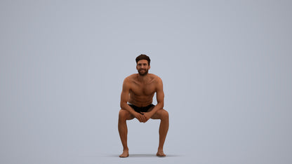 photogrammetry 3D man pool, realistic human model archviz FBX, standing pose render