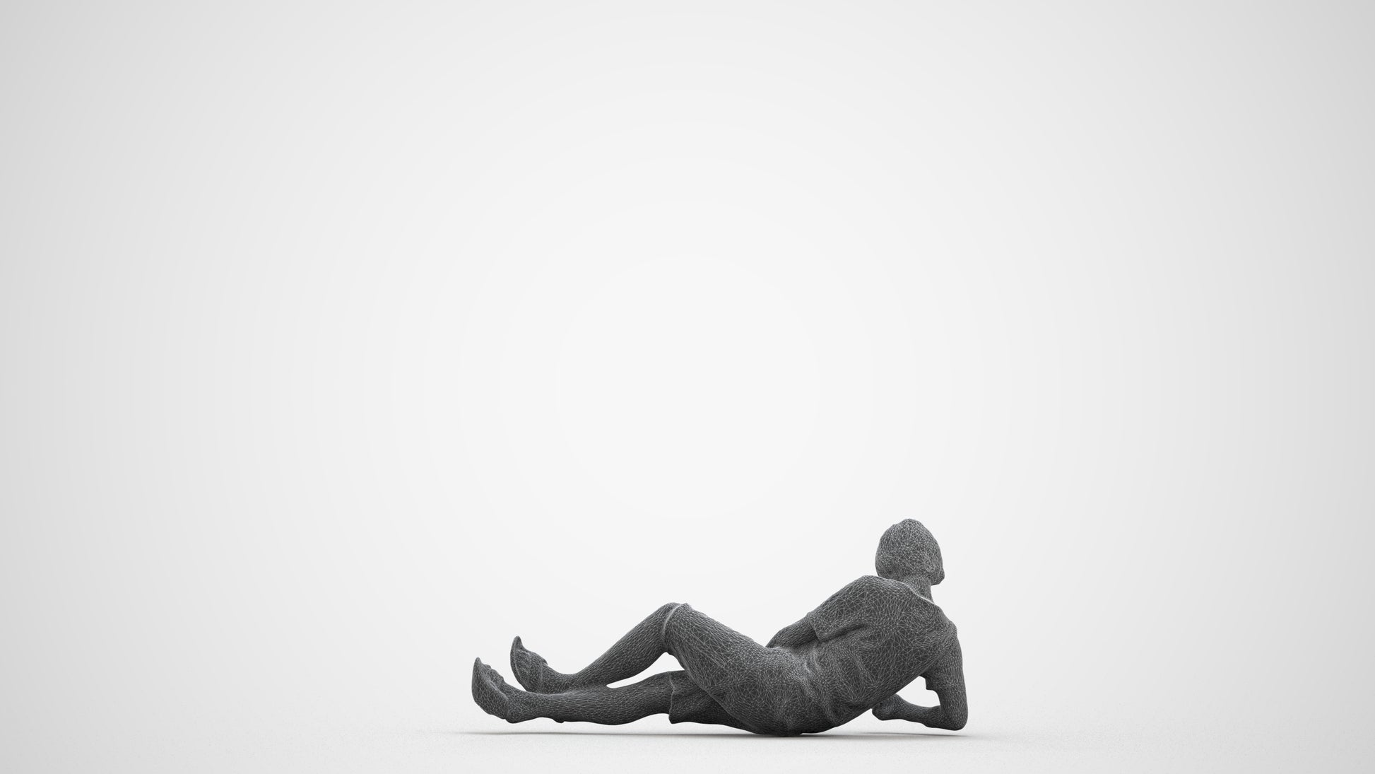 3D human model boy casual kids, photogrammetry scanned person for archviz, wireframe front view