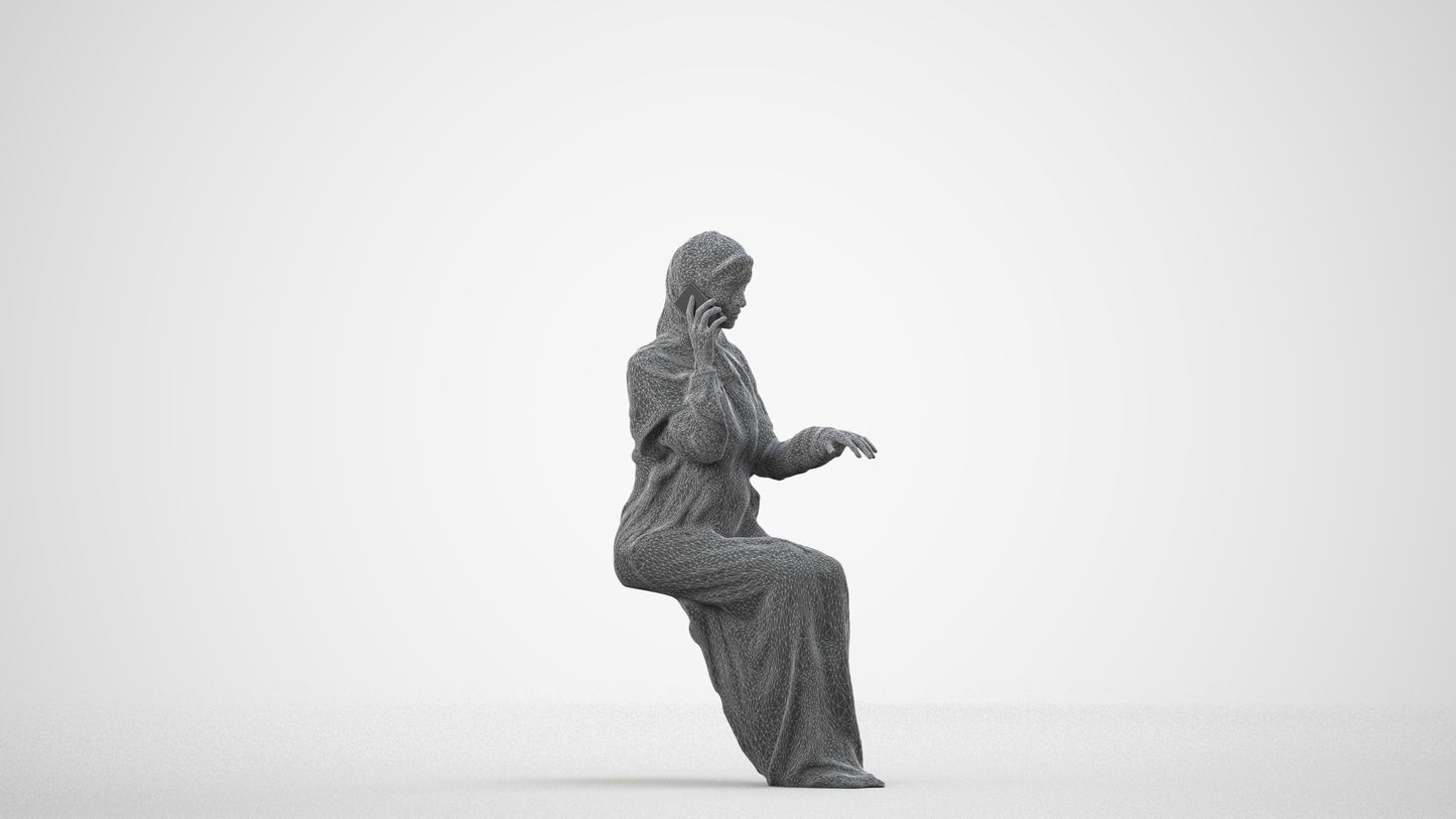 3D people model woman business, scanned human for 3ds Max rendering, wireframe side view