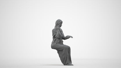 3D people model woman business, scanned human for 3ds Max rendering, wireframe side view