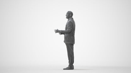 3D scanned man standing formal, photorealistic archviz people for Enscape and SketchUp, square thumbnail
