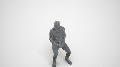 realistic 3D people man casual pool, render-ready for V-Ray and Corona, FBX OBJ, wireframe three-quarter view