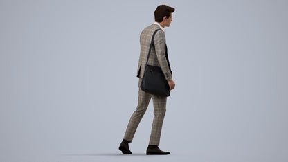 scanned 3D man business, photogrammetry people for Enscape and V-Ray, side view render