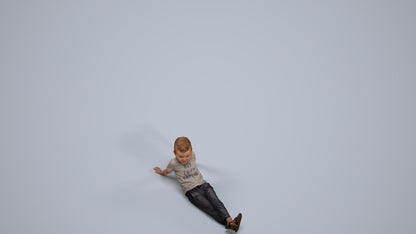 photogrammetry 3D boy casual kids, realistic human model archviz FBX, back view render