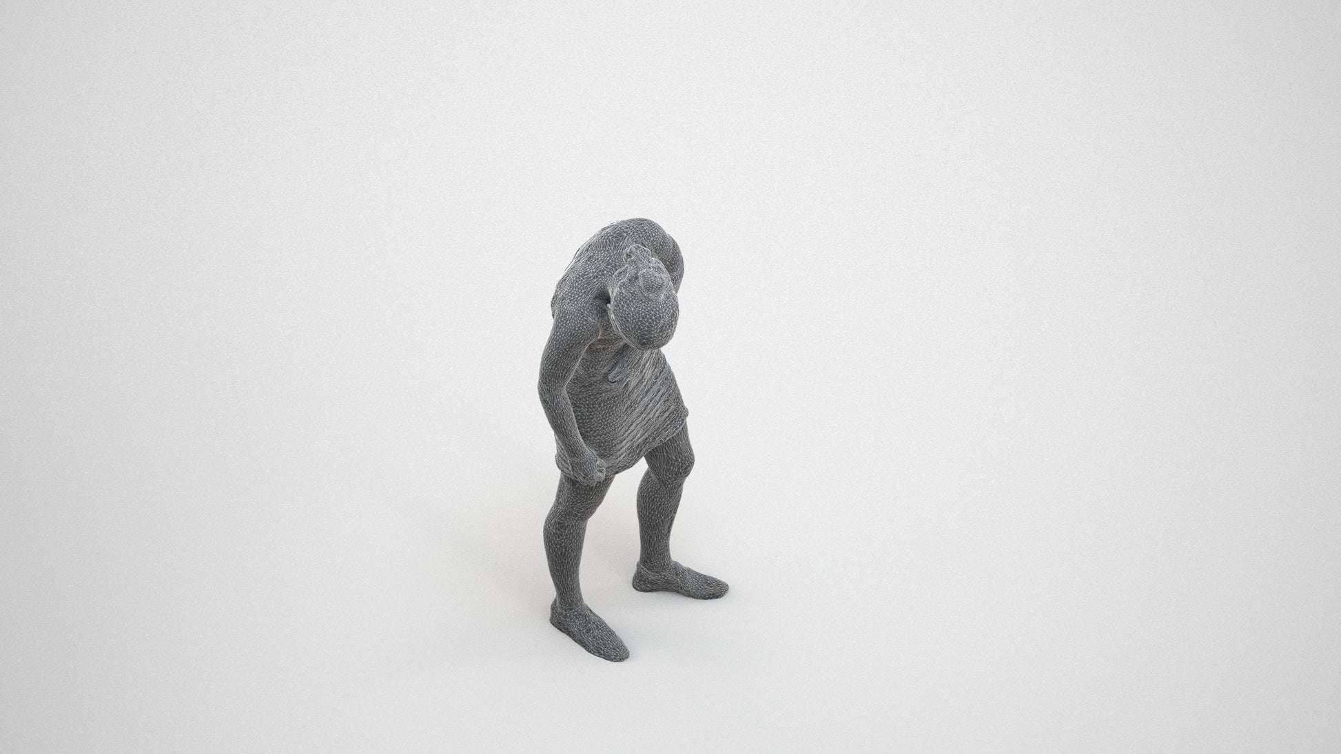 realistic 3D human girl casual kids, archviz people FBX OBJ for Blender, wireframe three-quarter view