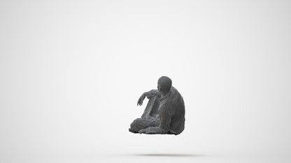 3D people model man casual sitting, scanned human for 3ds Max rendering, square thumbnail