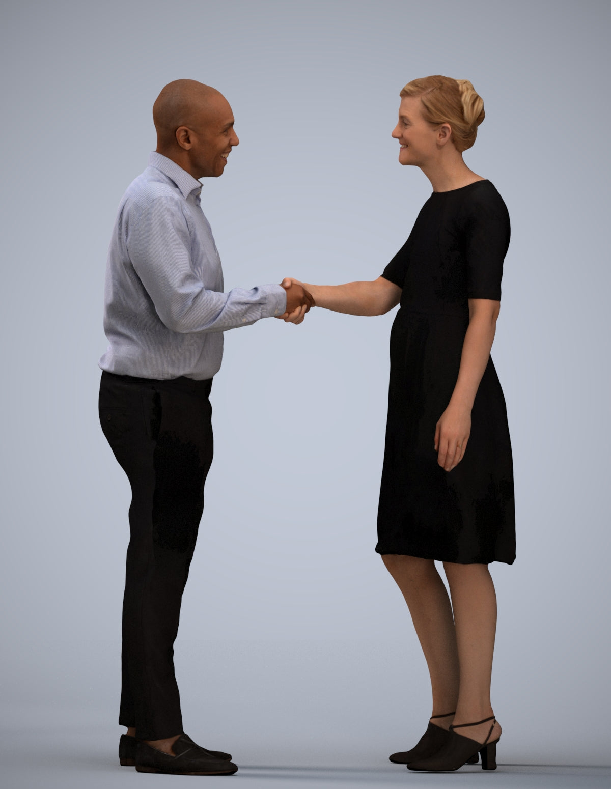 scanned 3D woman business, photogrammetry people for Enscape and V-Ray