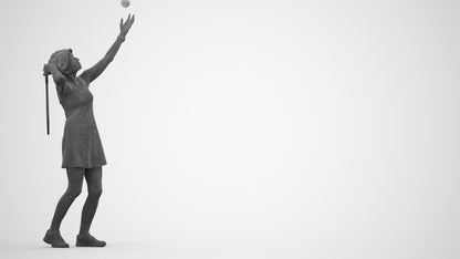 3D scanned woman sport, photorealistic archviz people for Enscape and SketchUp, wireframe side view