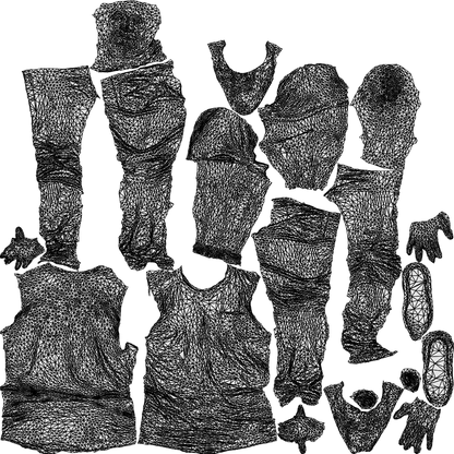 3D people model man casual standing, scanned human for 3ds Max rendering, wireframe top-down view