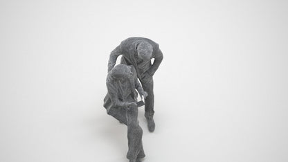 photogrammetry 3D woman business, realistic human model archviz FBX, wireframe three-quarter view