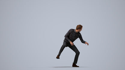 3D scanned man driving casual, photorealistic archviz people for Enscape and SketchUp, side view render