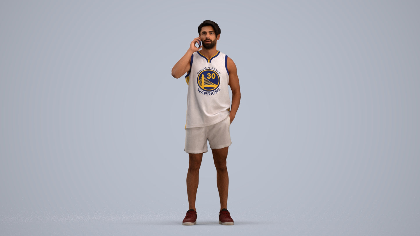 photogrammetry 3D man sport standing, realistic human model archviz FBX, standing pose render
