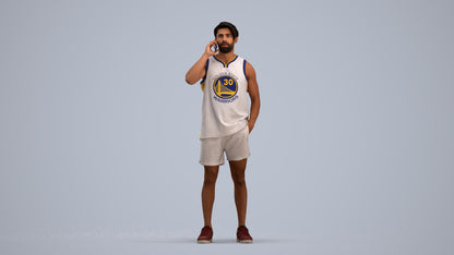 photogrammetry 3D man sport standing, realistic human model archviz FBX, standing pose render