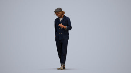 realistic 3D human man casual standing, archviz people FBX OBJ for Blender, standing pose render