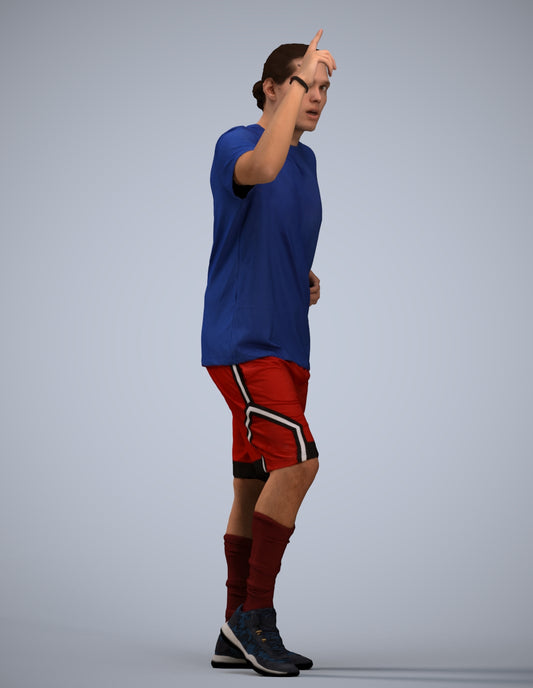 3D human model man sport, photogrammetry scanned person for archviz