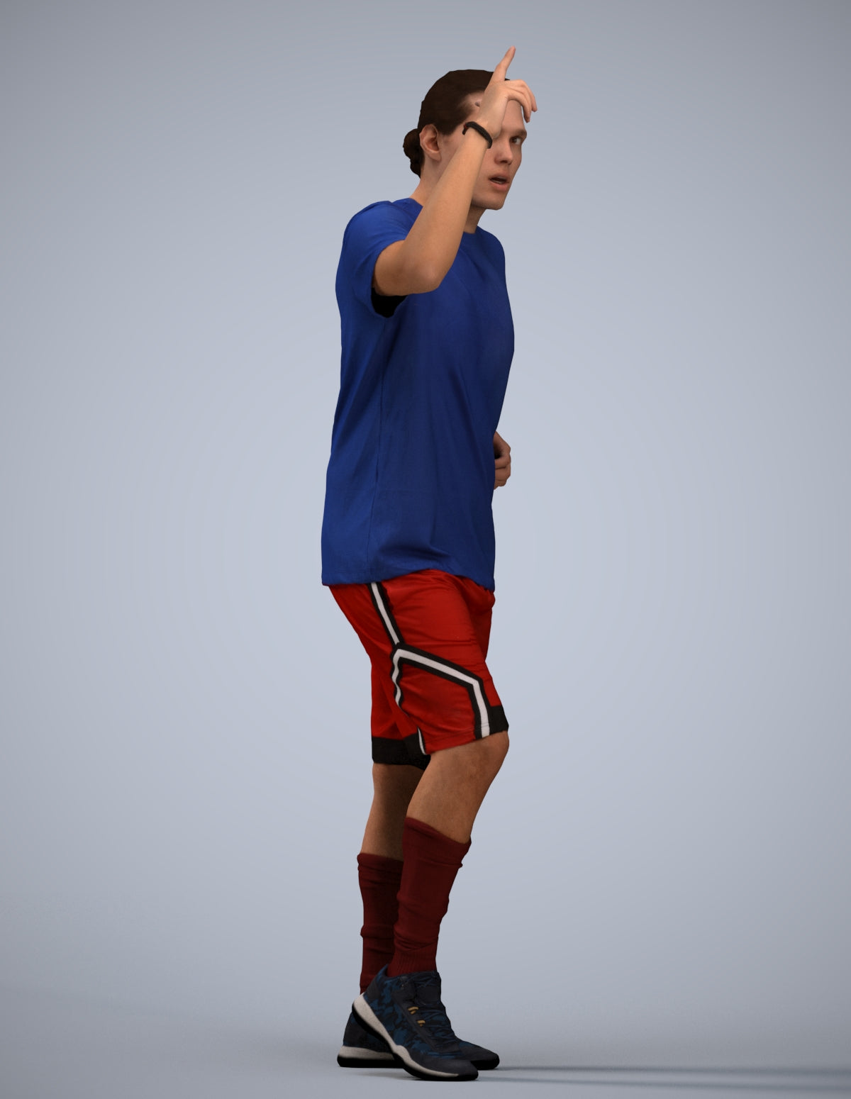3D human model man sport, photogrammetry scanned person for archviz