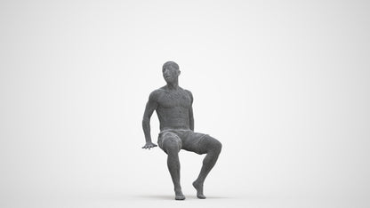 3D people model man pool, scanned human for 3ds Max rendering, three-quarter front view render
