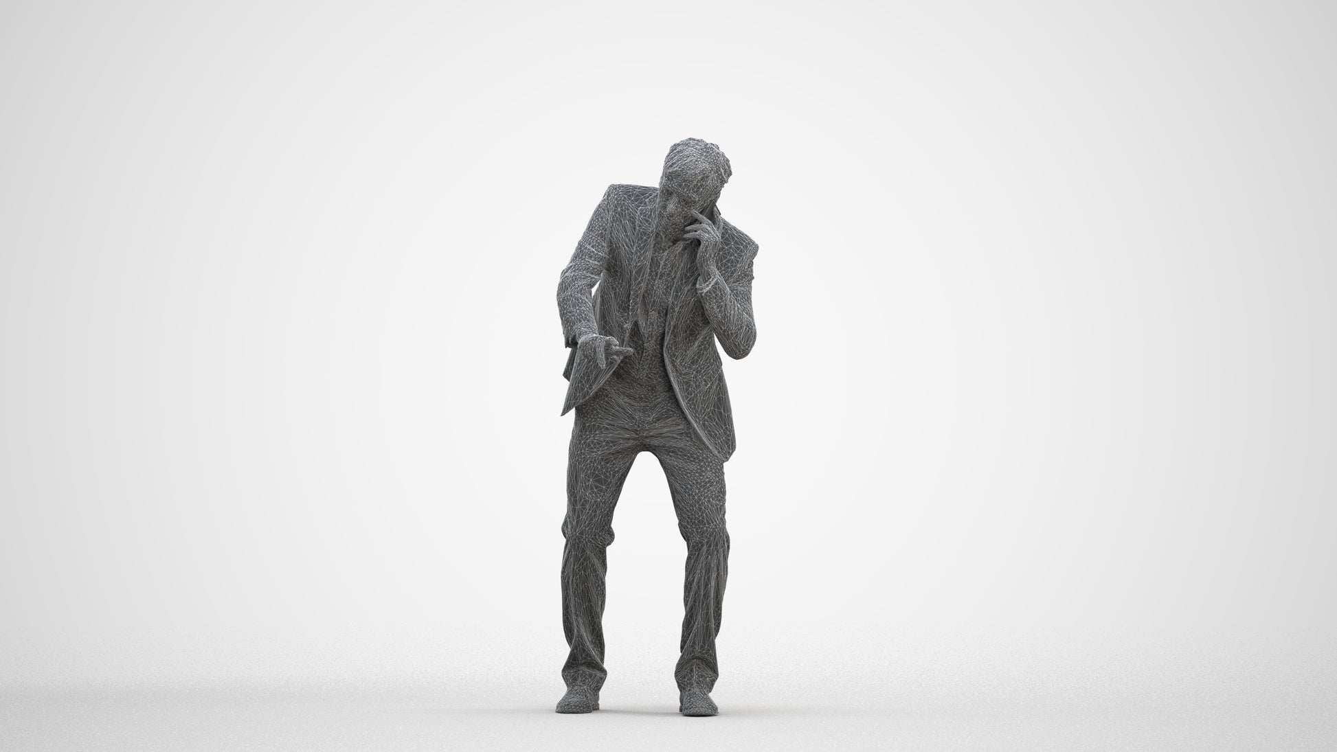 realistic 3D man business, scanned archviz people for Blender and 3ds Max, three-quarter front view render