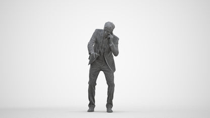realistic 3D man business, scanned archviz people for Blender and 3ds Max, three-quarter front view render