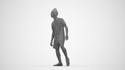 realistic 3D human man sport, archviz people FBX OBJ for Blender, wireframe back view