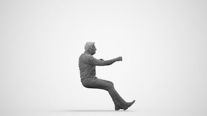 realistic 3D people man casual driving, render-ready for V-Ray and Corona, FBX OBJ, wireframe side view