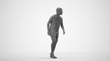 scanned 3D boy sport, photogrammetry people for Enscape and V-Ray, wireframe side view